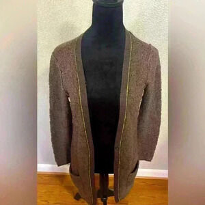 Free People Women’s Size Large Brown Open Front Cardigan Sweater